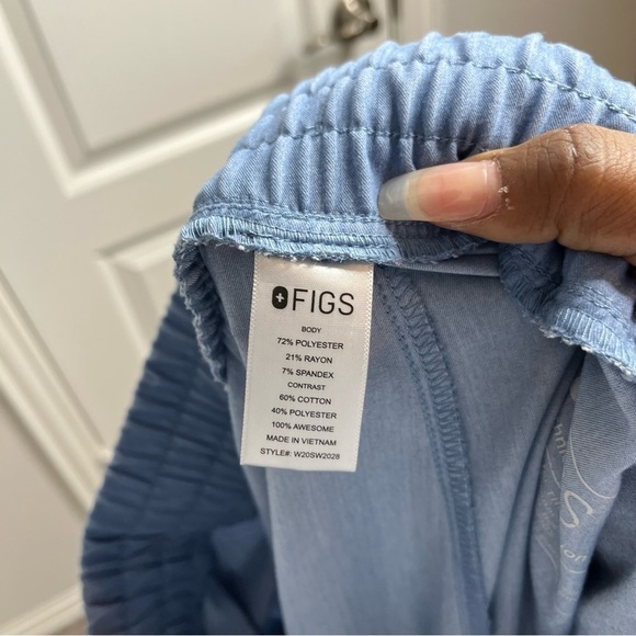 Figs Women Pants XXL High Waisted Zamora Jogger Scrubs Doctor Nurse Blue Gray - Picture 6 of 13